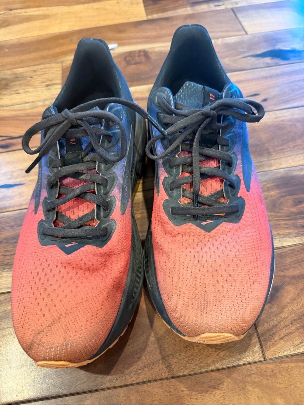 Brooks Ghost 17 Navy, Coral and Purple Athletic Sneakers size 10 - Picture 2 of 5